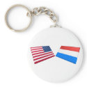US & Luxembourg Flags keychains