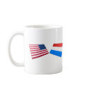 US & Luxembourg Flags mugs