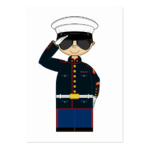US Marine Corp NCO Saluting Bookmark Business Card