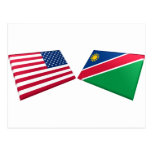 US & Namibia Flags Postcards