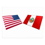 US & Peru Flags Post Card