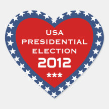 US Presidential Election 2012 Heart Stickers
