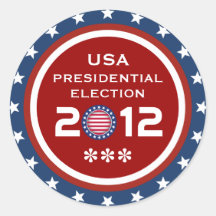 US Presidential Election 2012 Round Sticker