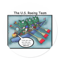 US Rowing (Roe-ing Team Funny Tees Cards Mugs Etc Round Stickers