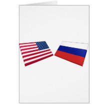 US & Russia Flags Card