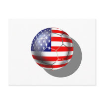 US Soccer team fans stars and stripes flag ball Postcard