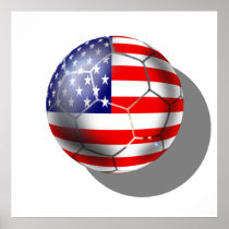 US Soccer team fans stars and stripes flag ball Print
