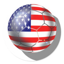US Soccer team fans stars and stripes flag ball Stickers
