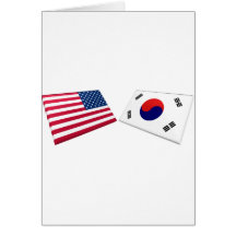 US & South Korea Flags Greeting Cards