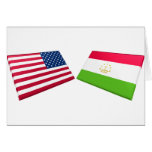 US & Tajikistan Flags Greeting Cards