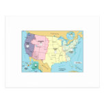 US Time Zones Postcard