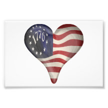 USA 1776 Flag In A Heart Photographic Print