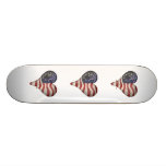 USA 1776 Flag In A Heart Skate Board Deck