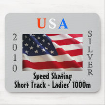 USA 2010 Silver (Speed Skating Mouse Pads