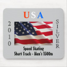USA 2010 Silver (Speed Skating) Mousepad