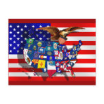 USA America State flag Postcards