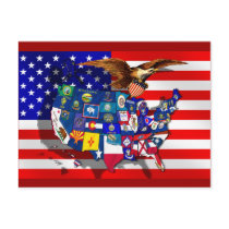 USA America State flag Postcards