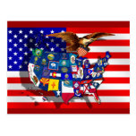 USA America State flag Postcards