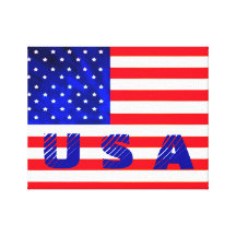 USA American Flag Canvas Art Gallery Wrap Canvas