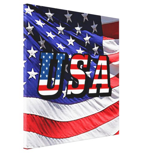 USA - American Flag Gallery Wrapped Canvas
