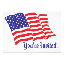 USA American Flag Invites