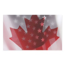 USA and Canada flags rectangle sticker