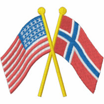 Usa and Norway Embroidered Polo Shirt