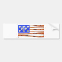 USA Baseball Flag Bumper Stickers
