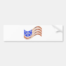 USA Baseball Flag Waving Bumper Stickers