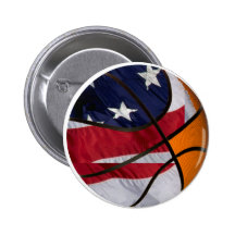 USA Basket Ball Pinback Buttons