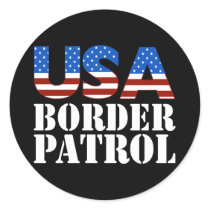 USA Border Patrol Round Stickers