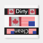 USA Canada flag dirty clean dishwasher magnet