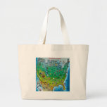 USA Cartoon Map Canvas Bag