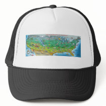 USA Cartoon Map Hat