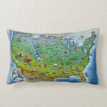 USA Cartoon Map Pillow
