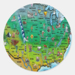 USA Cartoon Map Sticker