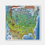 USA Christmas Map Magnet