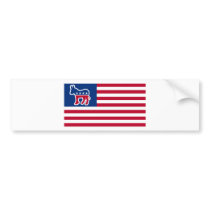 USA Democrat Donkey Flag Bumper Sticker