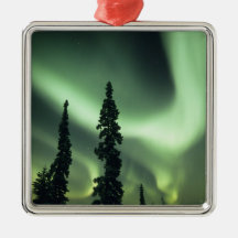 USA, Fairbanks area, Central Alaska, Aurora 2 Ornaments