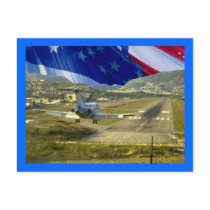 USA Flag Airliner Post Cards