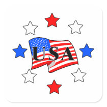 USA Flag and Stars