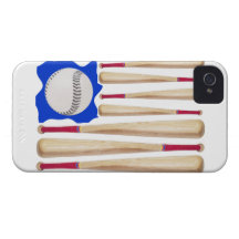 USA Flag Baseball Theme iPhone 4 Case