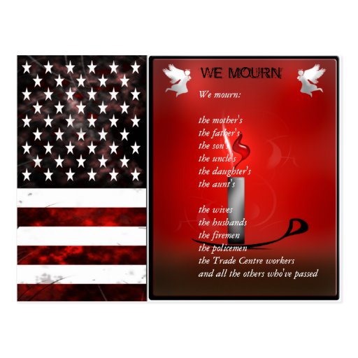 USA Flag Commemorative Memorial Postcard