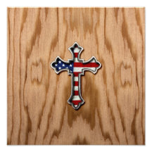 USA Flag Cross Art Photo