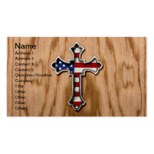 USA Flag Cross Business Card Templates
