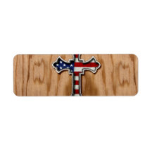 USA Flag Cross Return Address Labels