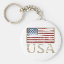 USA Flag Distressed Key Chain
