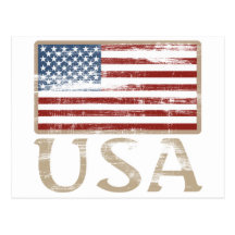 USA Flag Distressed Postcard