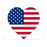 USA Flag Heart Post Card