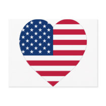 USA Flag Heart Post Card